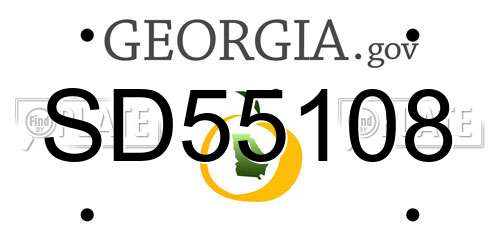SD55108 Georgia License Plate