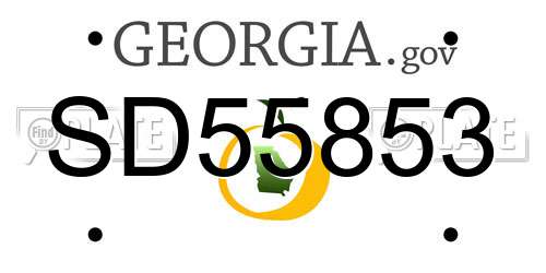 SD55853 Georgia License Plate