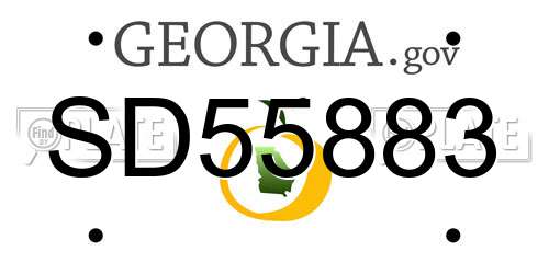 SD55883 Georgia License Plate