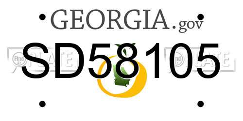 SD58105 Georgia License Plate