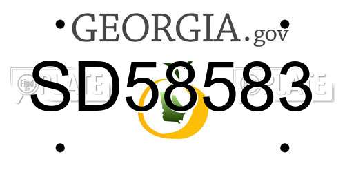 SD58583 Georgia License Plate
