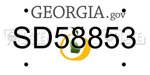 SD58853 Georgia License Plate
