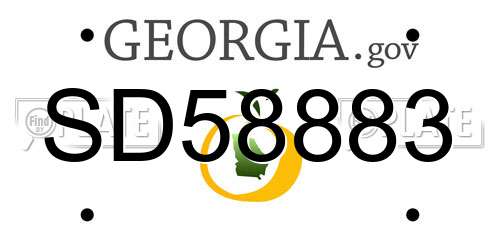 SD58883 Georgia License Plate