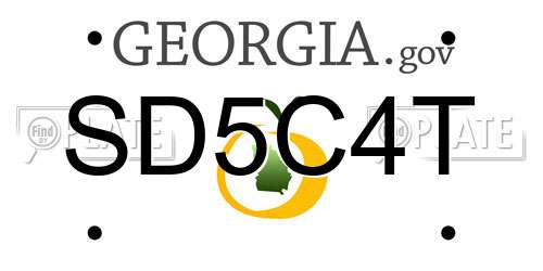 SD5C4T Georgia License Plate