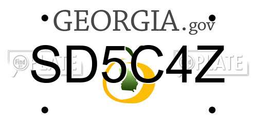 SD5C4Z Georgia License Plate
