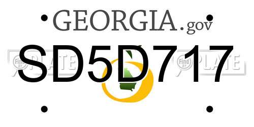 SD5D717 Georgia License Plate