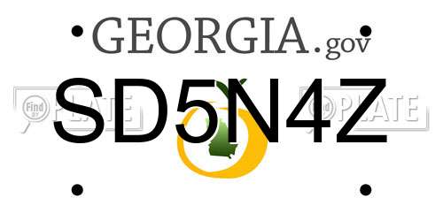 SD5N4Z Georgia License Plate