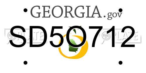 SD5O712 Georgia License Plate