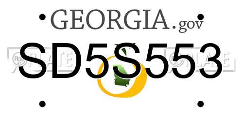 SD5S553 Georgia License Plate