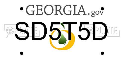 SD5T5D Georgia License Plate