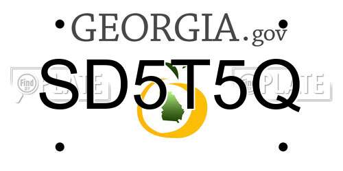 SD5T5Q Georgia License Plate