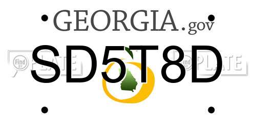 SD5T8D Georgia License Plate
