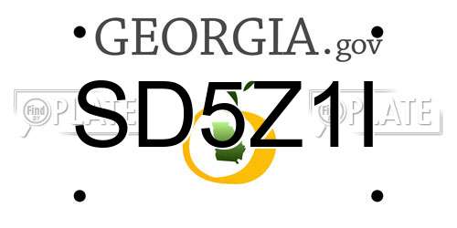 SD5Z1I Georgia License Plate
