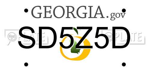 SD5Z5D Georgia License Plate