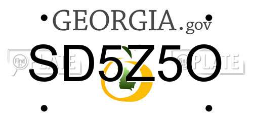 SD5Z5O Georgia License Plate