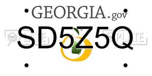 SD5Z5Q Georgia License Plate