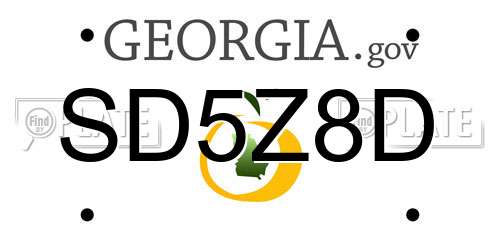 SD5Z8D Georgia License Plate