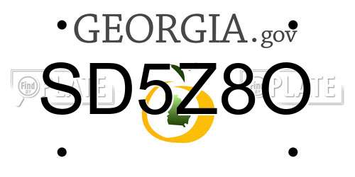 SD5Z8O Georgia License Plate
