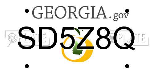 SD5Z8Q Georgia License Plate