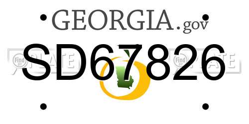 SD67826 Georgia License Plate