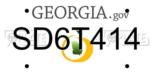 SD6T414 Georgia License Plate