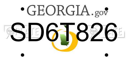 SD6T826 Georgia License Plate