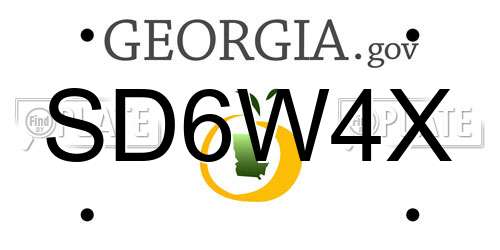 SD6W4X Georgia License Plate