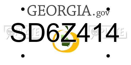 SD6Z414 Georgia License Plate