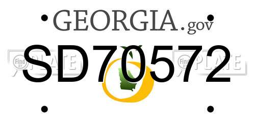SD70572 Georgia License Plate