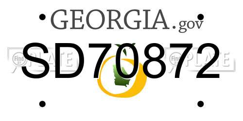SD70872 Georgia License Plate