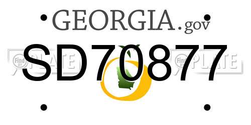 SD70877 Georgia License Plate