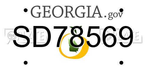 SD78569 Georgia License Plate