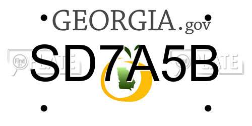 SD7A5B Georgia License Plate