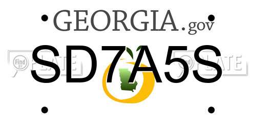 SD7A5S Georgia License Plate