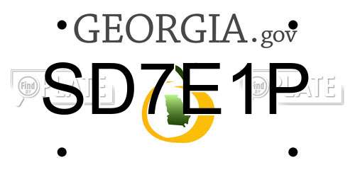 SD7E1P Georgia License Plate