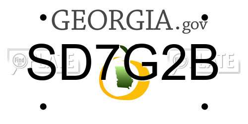SD7G2B Georgia License Plate
