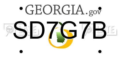 SD7G7B Georgia License Plate
