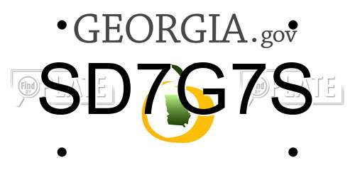 SD7G7S Georgia License Plate