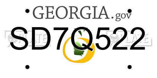 SD7Q522 Georgia License Plate
