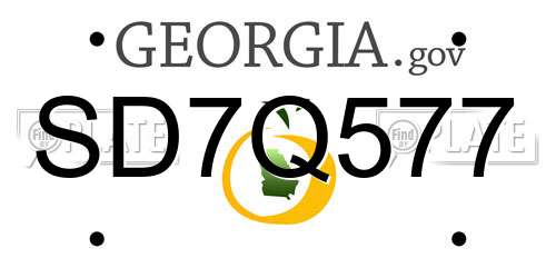 SD7Q577 Georgia License Plate