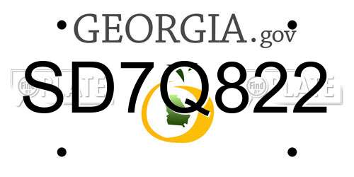 SD7Q822 Georgia License Plate