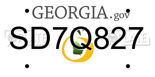 SD7Q827 Georgia License Plate
