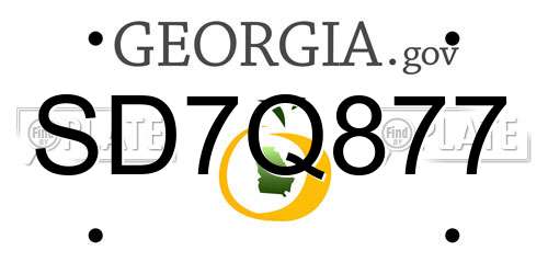 SD7Q877 Georgia License Plate