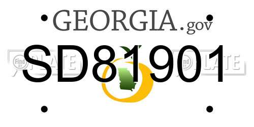 SD81901 Georgia License Plate