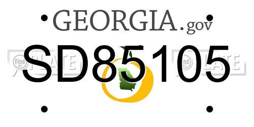 SD85105 Georgia License Plate