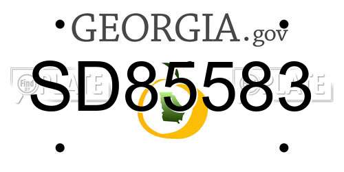SD85583 Georgia License Plate
