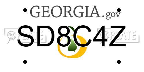 SD8C4Z Georgia License Plate