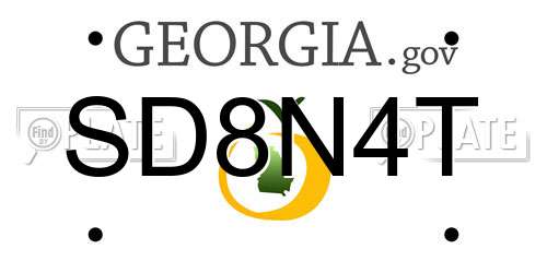 SD8N4T Georgia License Plate