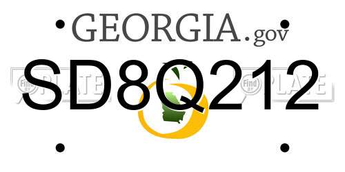 SD8Q212 Georgia License Plate