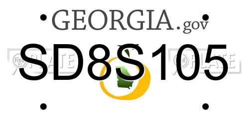 SD8S105 Georgia License Plate